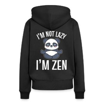 I'm Not Lazy I'm Zen Zen-Praktizierender - Frauen Premium Bio Hoodie - Schwarz - Hinten - Julia (174cm)