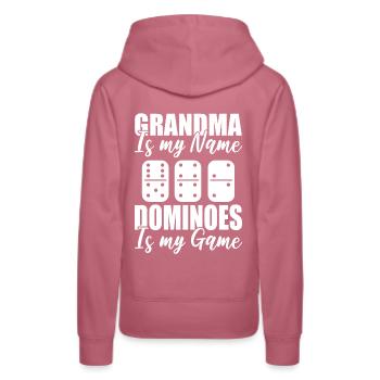 Grandma Is My Name Dominoes Is My Game Brettspiel - Frauen Premium Bio Hoodie - Malve - Hinten - Isabella (175cm)