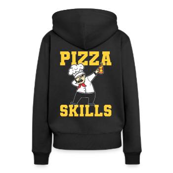 Pizza Skills Pizzabäcker - Frauen Premium Bio Hoodie - Schwarz - Hinten - Julia (174cm)