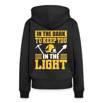 Kohle abbauen Minenarbeiter Kumpel - Frauen Premium Bio Hoodie - Schwarz - Hinten - Julia (174cm)