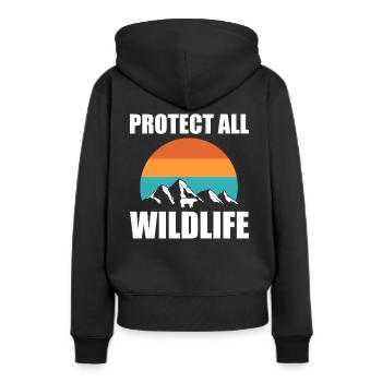 Tierliebhaber Wildtierarbeiter - Frauen Premium Bio Hoodie - Schwarz - Hinten - Julia (174cm)