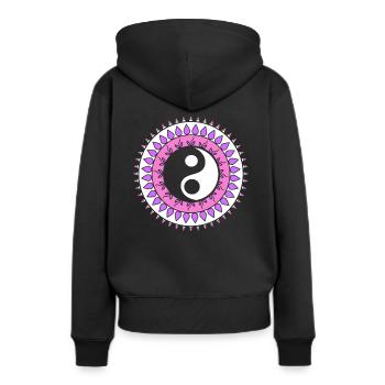 Yin-Yang-Mandala Feng Shui-Berater - Frauen Premium Bio Hoodie - Schwarz - Hinten - Julia (174cm)