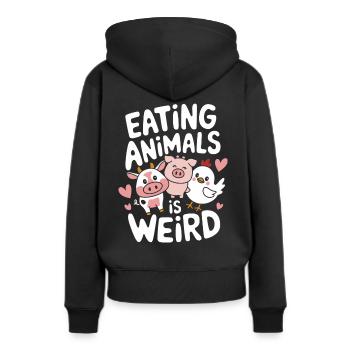 Végétarien Végétalien Végétarien Végétarien - Sweat à capuche Premium bio Femme - noir - Dos - Julia (174cm)