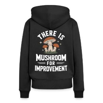 Champignons Champignons Champignon Champignon - Sweat à capuche Premium bio Femme - noir - Dos - Julia (174cm)