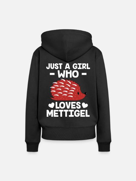 Mettigel Hackepeter Mett - Frauen Premium Bio Hoodie - Schwarz
