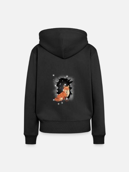 Fuchs Füchse Füchsin Märchen - Frauen Premium Bio Hoodie - Schwarz
