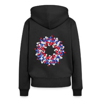 fleur fleurs fleurs fleurs couronne - Sweat à capuche Premium bio Femme - noir - Dos - Julia (174cm)
