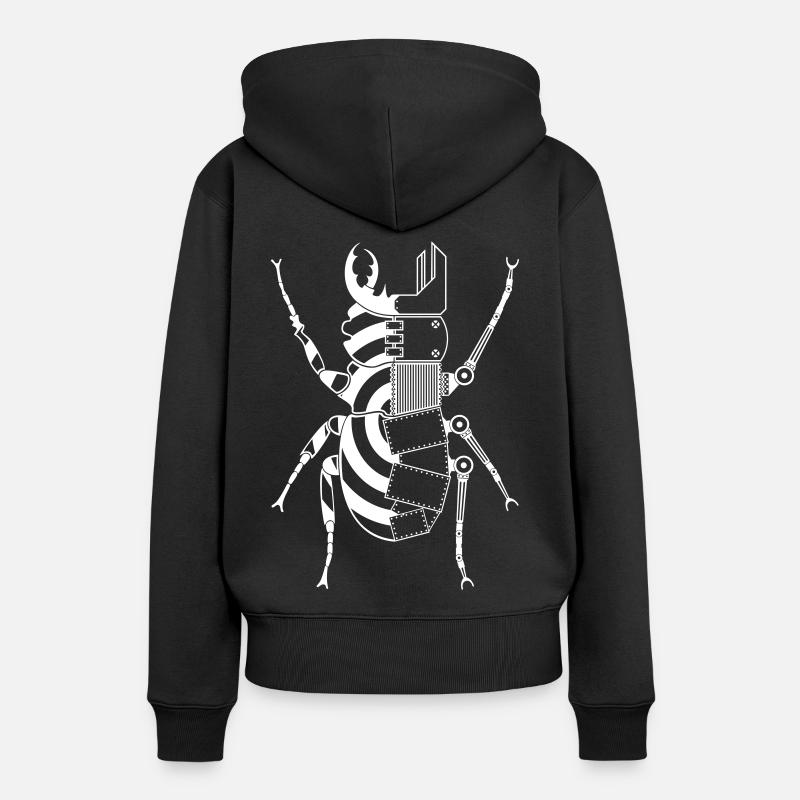 Tekno 23 Cyborg Bug - Felpa con cappuccio ecologica premium da donna - nero
