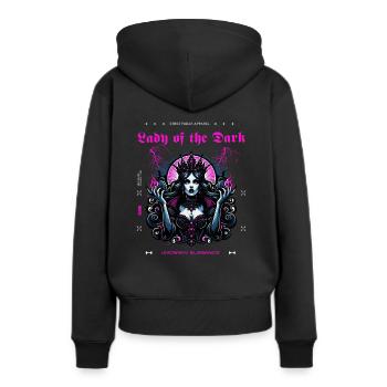 Dame des ténèbres - Sweat à capuche Premium bio Femme - noir - Dos - Julia (174cm)