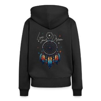 Vivez l’attrape-rêves de vos rêves - Sweat à capuche Premium bio Femme - noir - Dos - Julia (174cm)