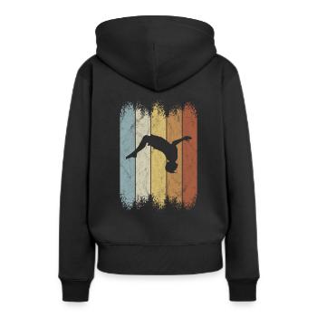 Rétro Salto BackFlip Parkour Freerunner Silhouette - Sweat à capuche Premium bio Femme - noir - Dos - Julia (174cm)