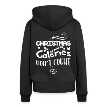 Les calories de Noël ne comptent pas - Sweat à capuche Premium bio Femme - noir - Dos - Julia (174cm)