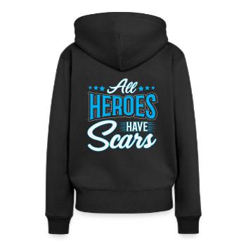Tous les héros ont des cicatrices - Sweat à capuche Premium bio Femme - noir - Dos - Julia (174cm)