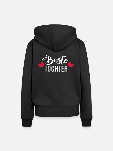 Beste Tochter Töchter Herz - Frauen Premium Bio Hoodie - Schwarz