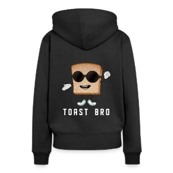 Toast Bro - Women’s Premium Organic Hoodie - black - Back - Julia (174cm)