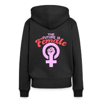 Le pouvoir des femmes pour l'avenir - Sweat à capuche Premium bio Femme - noir - Dos - Julia (174cm)