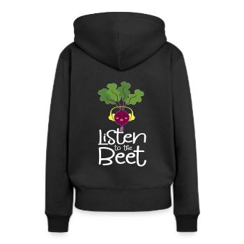 Écoutez le betterave DJ navet - Sweat à capuche Premium bio Femme - noir - Dos - Julia (174cm)