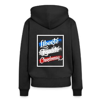 Liberte Egalite Chardonnay - Women’s Premium Organic Hoodie - black - Back - Julia (174cm)