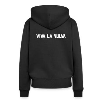 Viva la Vulva! - Sweat à capuche Premium bio Femme - noir - Dos - Julia (174cm)
