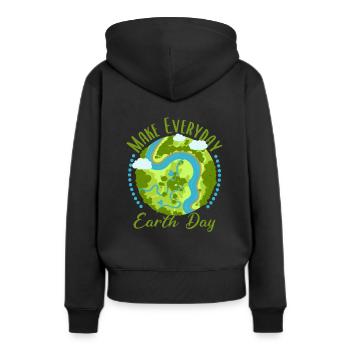 Green Earth Environmental Protection Environmental Change Eco Shirt - Women’s Premium Organic Hoodie - black - Back - Julia (174cm)