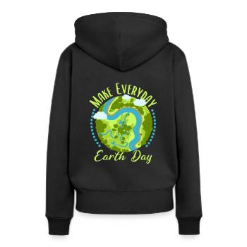 Rendre notre terre verte à nouveau - Sweat à capuche Premium bio Femme - noir - Dos - Julia (174cm)