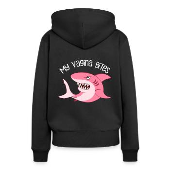 Féminisme vagin en colère - Sweat à capuche Premium bio Femme - noir - Dos - Julia (174cm)