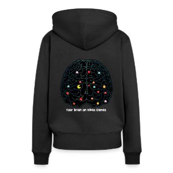 Votre cerveau sur les jeux vidéo - Sweat à capuche Premium bio Femme - noir - Dos - Julia (174cm)