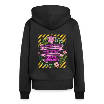 save the planet - Frauen Premium Bio Hoodie - Schwarz - Hinten - Julia (174cm)