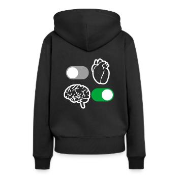 Raison de cerveau et de coeur - Sweat à capuche Premium bio Femme - noir - Dos - Julia (174cm)