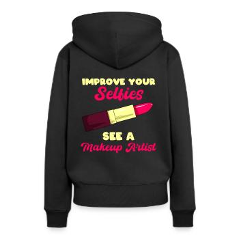 Lustiger Maskenbildner Kosmetiker - Frauen Premium Bio Hoodie - Schwarz - Hinten - Julia (174cm)