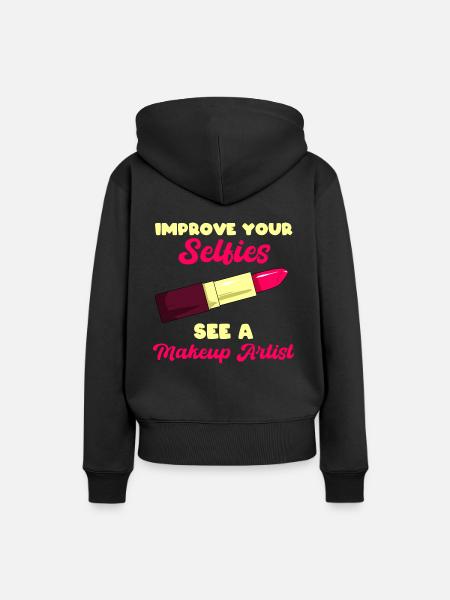 Lustiger Maskenbildner Kosmetiker - Frauen Premium Bio Hoodie - Schwarz