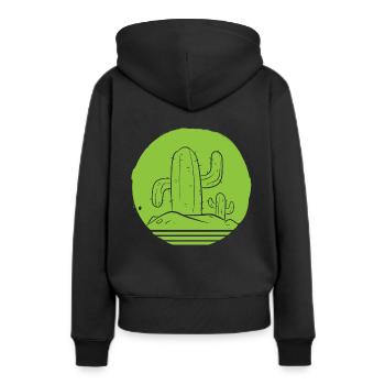 Kaktus saftig Kaktusspezialist - Frauen Premium Bio Hoodie - Schwarz - Hinten - Julia (174cm)
