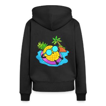Ananas entspannen Tourist - Frauen Premium Bio Hoodie - Schwarz - Hinten - Julia (174cm)