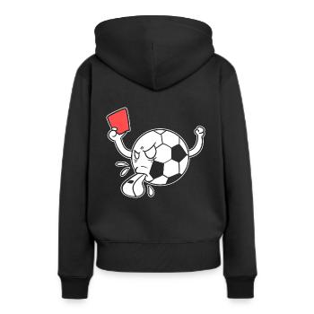 Funny Soccer Ball Sportbeamter - Frauen Premium Bio Hoodie - Schwarz - Hinten - Julia (174cm)