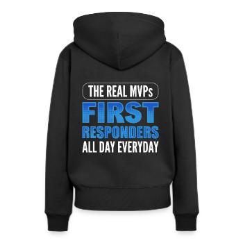 Ersthelfer-Sanitäter Rettungssanitäter - Frauen Premium Bio Hoodie - Schwarz - Hinten - Julia (174cm)