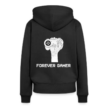 Spiele und Videospiele Spieler - Frauen Premium Bio Hoodie - Schwarz - Hinten - Julia (174cm)