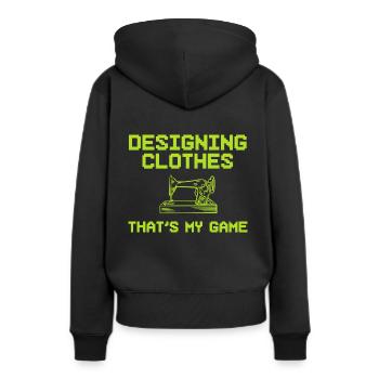 Nähliebhaber Schneider - Frauen Premium Bio Hoodie - Schwarz - Hinten - Julia (174cm)
