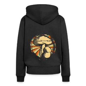 Drogues Champignons - Sweat à capuche Premium bio Femme - noir - Dos - Julia (174cm)