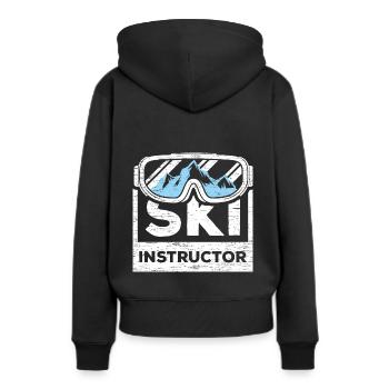 Skilehrer - Frauen Premium Bio Hoodie - Schwarz - Hinten - Julia (174cm)
