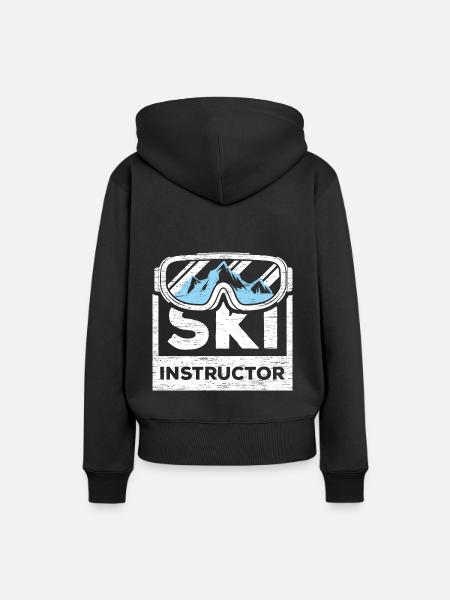 Skilehrer - Frauen Premium Bio Hoodie - Schwarz