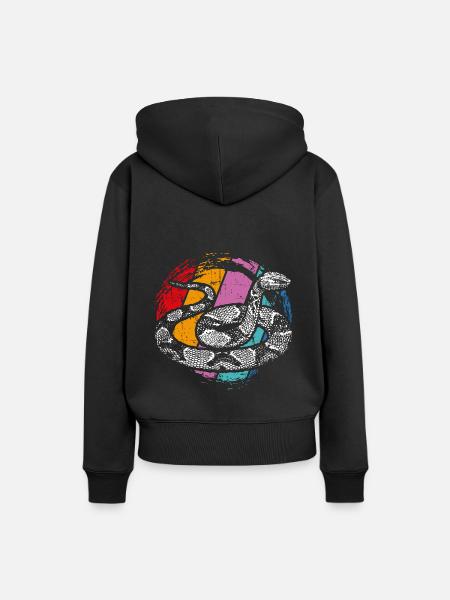 Reptil Schlange - Frauen Premium Bio Hoodie - Schwarz