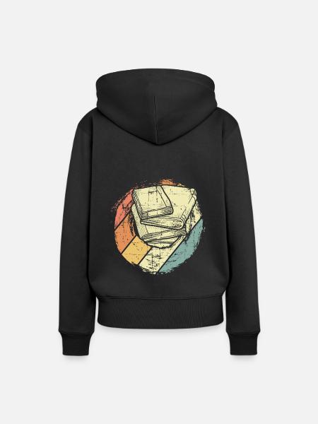 Bücher - Frauen Premium Bio Hoodie - Schwarz