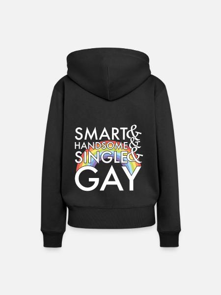 Schlau Hübsch Single und Schwul - Frauen Premium Bio Hoodie - Schwarz