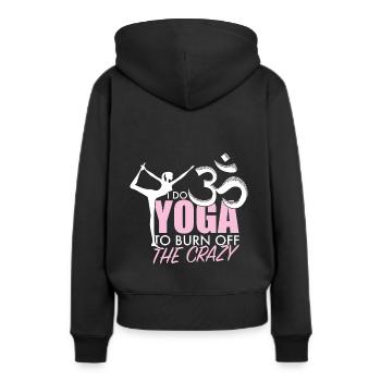 Yoga für Verrückte - Frauen Premium Bio Hoodie - Schwarz - Hinten - Julia (174cm)