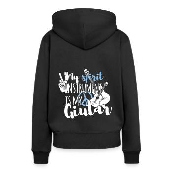 Gitarrist - Frauen Premium Bio Hoodie - Schwarz - Hinten - Julia (174cm)