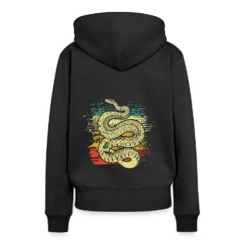 Schlangen Geschenk Klapperschlange - Frauen Premium Bio Hoodie - Schwarz - Hinten - Julia (174cm)