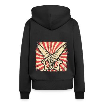 Scie - Sweat à capuche Premium bio Femme - noir - Dos - Julia (174cm)