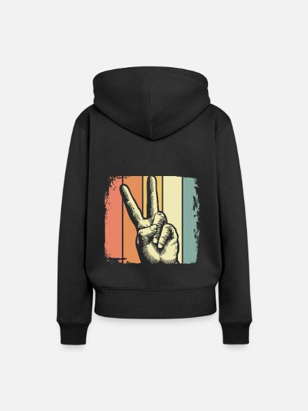 Frieden - Frauen Premium Bio Hoodie - Schwarz