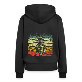 Abeille Animal - Sweat à capuche Premium bio Femme - noir - Dos - Julia (174cm)