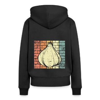 Ail - Sweat à capuche Premium bio Femme - noir - Dos - Julia (174cm)